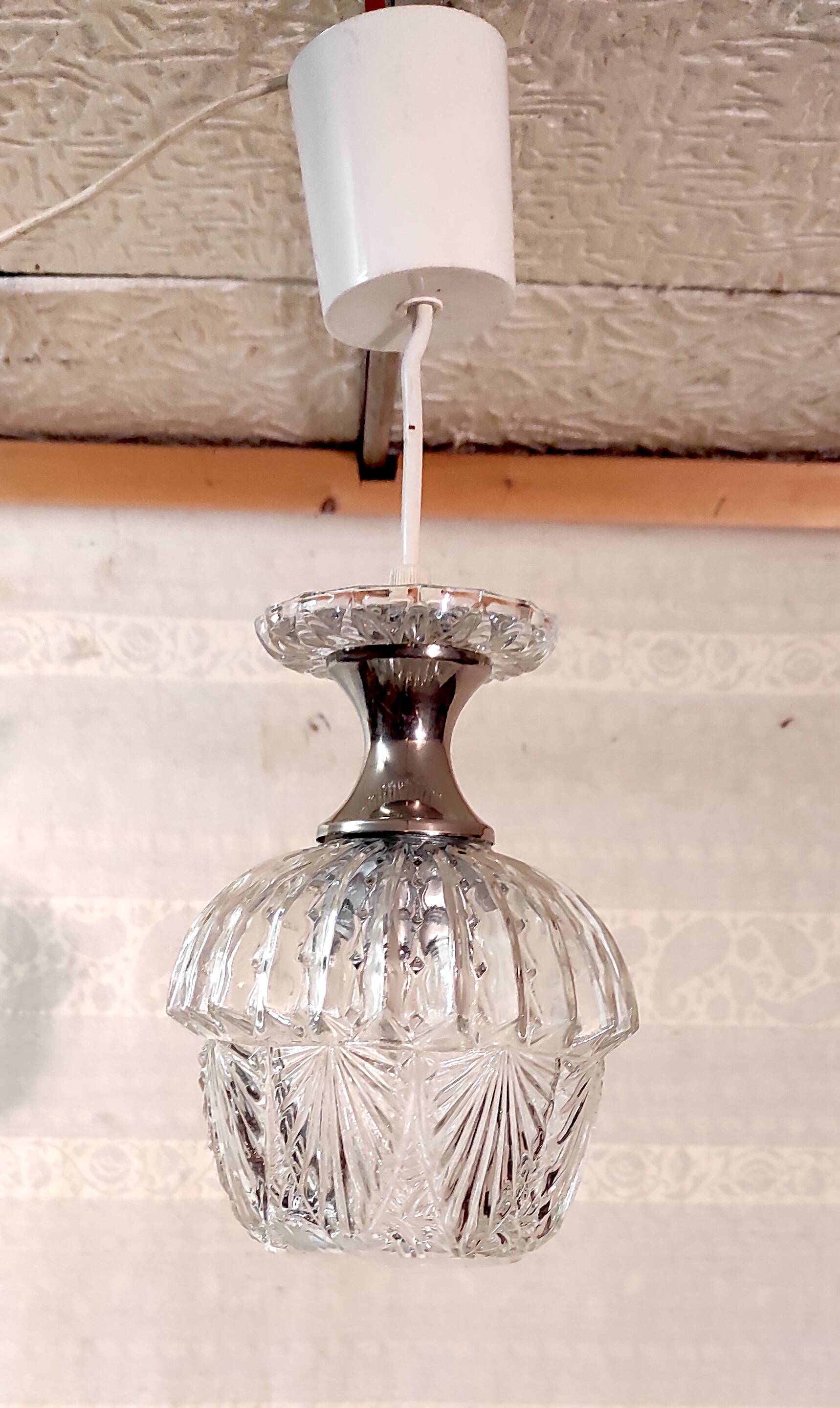 Glass and chrome metal suspension - mid 20th century