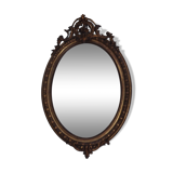 Miroir 19 ème bois et stuk doré ovale 97x62cm