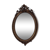 Mirror 19th wood and stuk golden oval 97x62cm