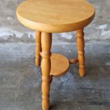 Brutalist wooden tripod stool