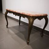 Marble and brass coffee table