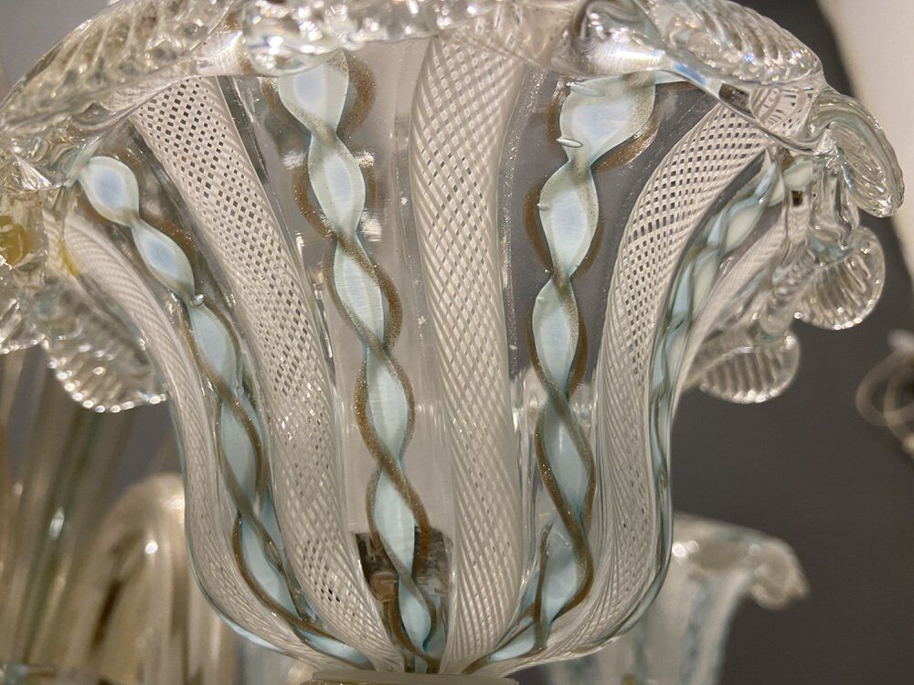 Venetian Murano Art Glass Chandelier from Venini