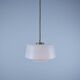 Vintage Mid-Century Baby Blue Glass and Brass Pendant Lamp