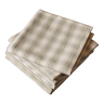 Lot 6 cotton napkins beige linen tiles