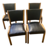 4 vintage steiner bow wood chairs