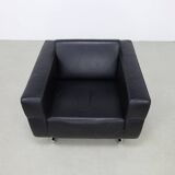Lounge Chair in Leather and Chrome by Molinari