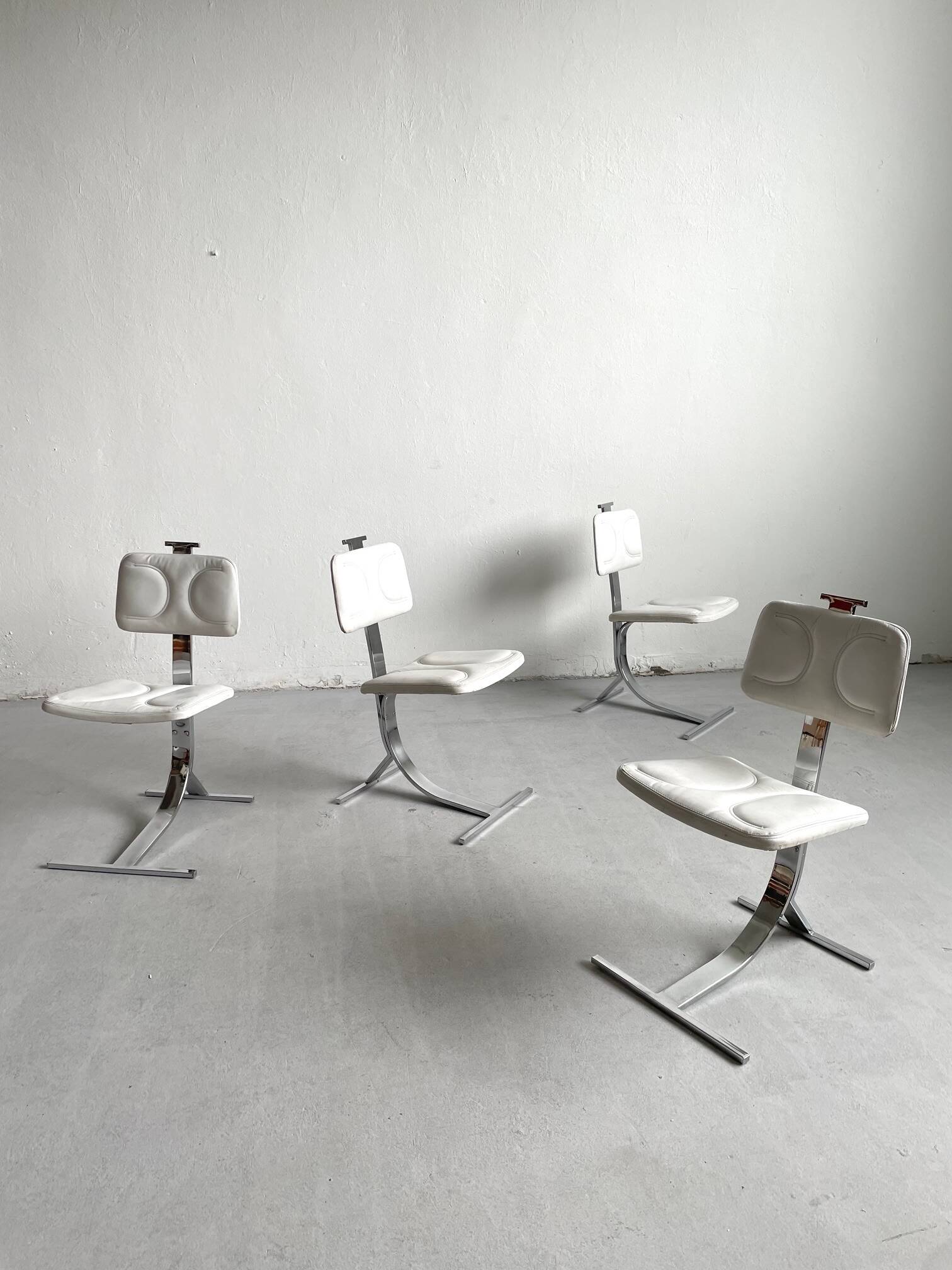 Mid-Century Modern Dining Chairs, Set of 4, France 1970s