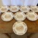 Set of 8 Antique Dessert Plates SARREGUEMINES Vintage Ceramic
