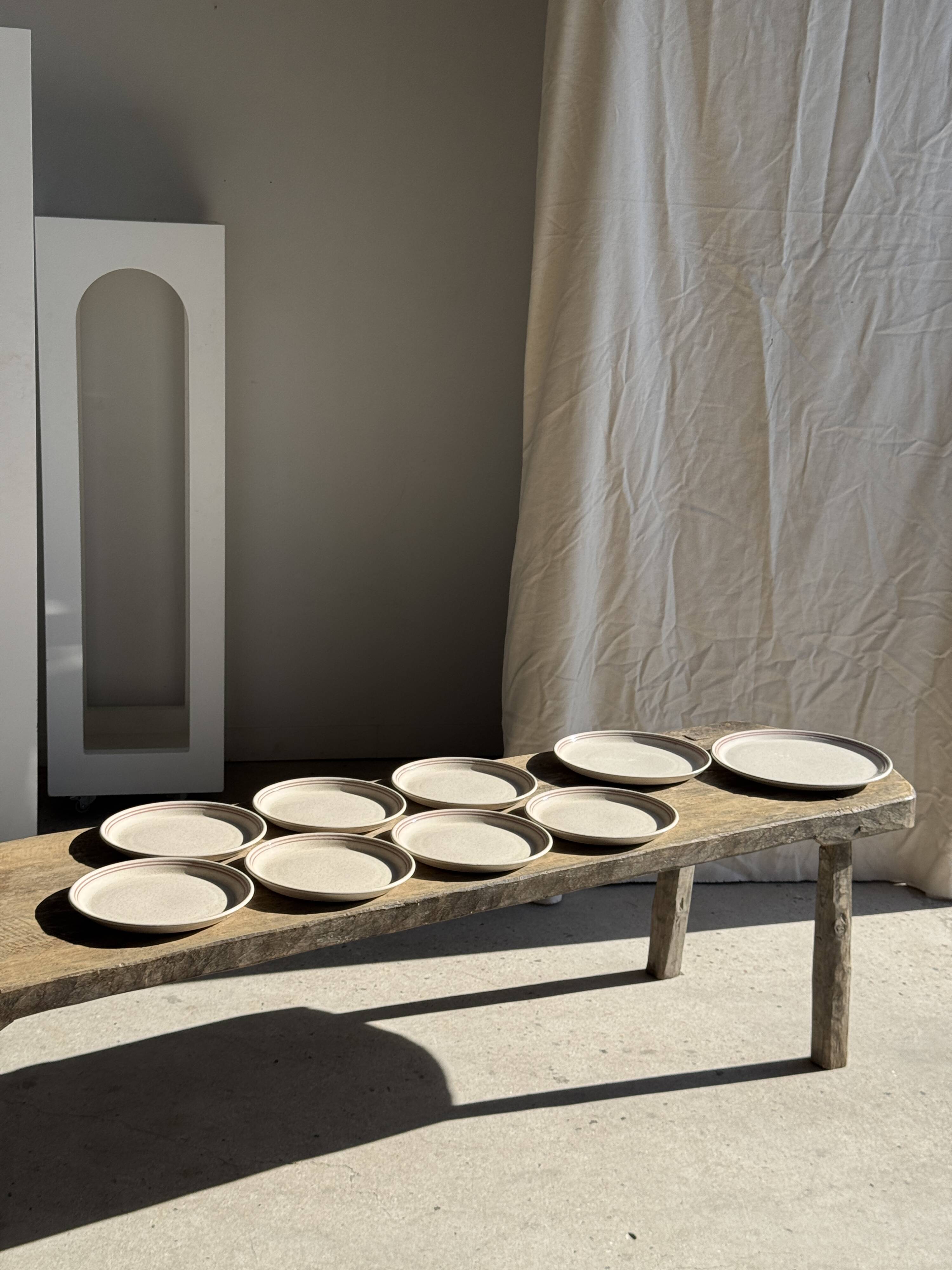 Lunéville table service Art Workshop 8 plates and 2 serving dishes