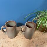 Pair of vintage stoneware mugs