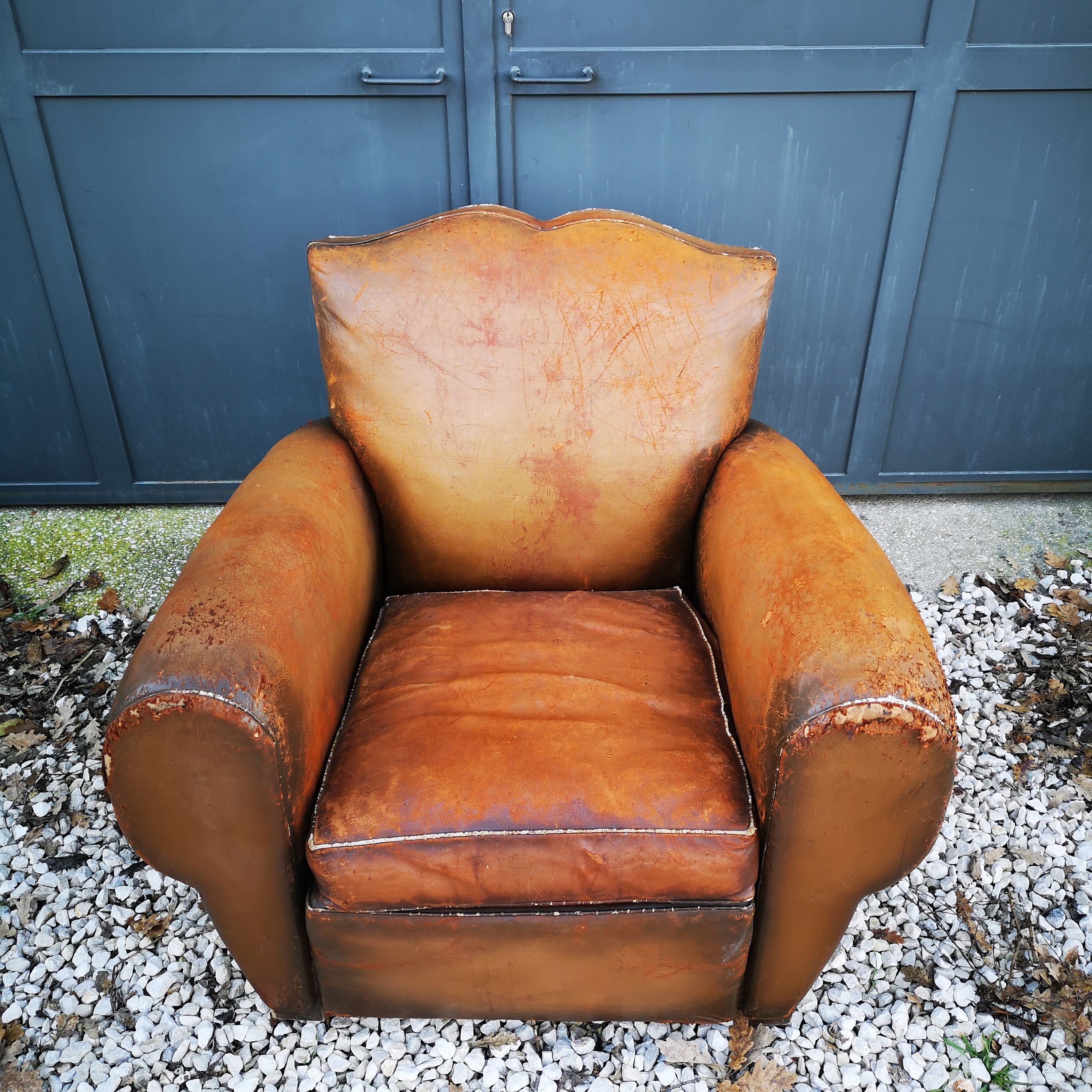 Leather club chair