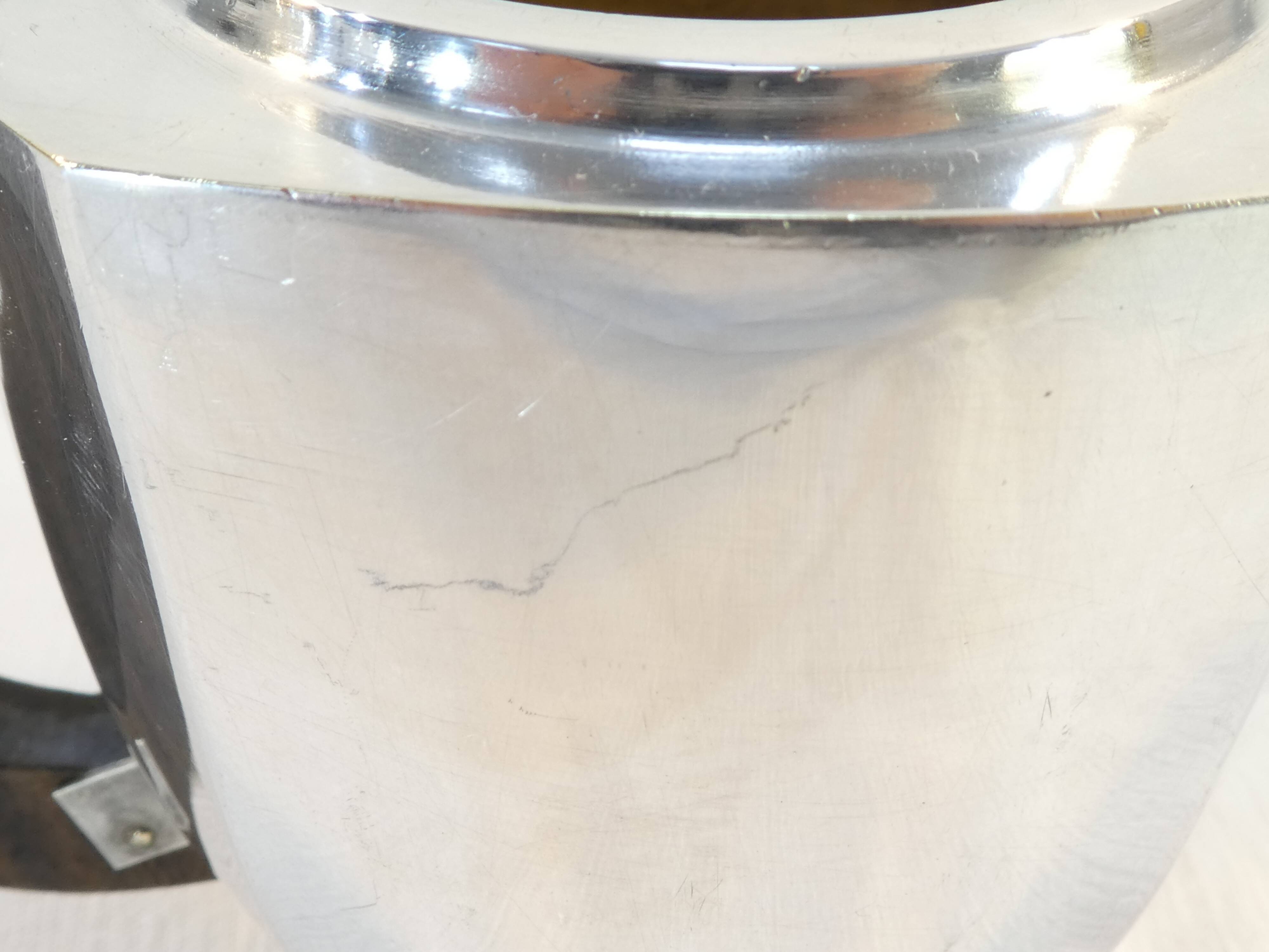 Silver metal coffee / tea service art deco 3 pieces