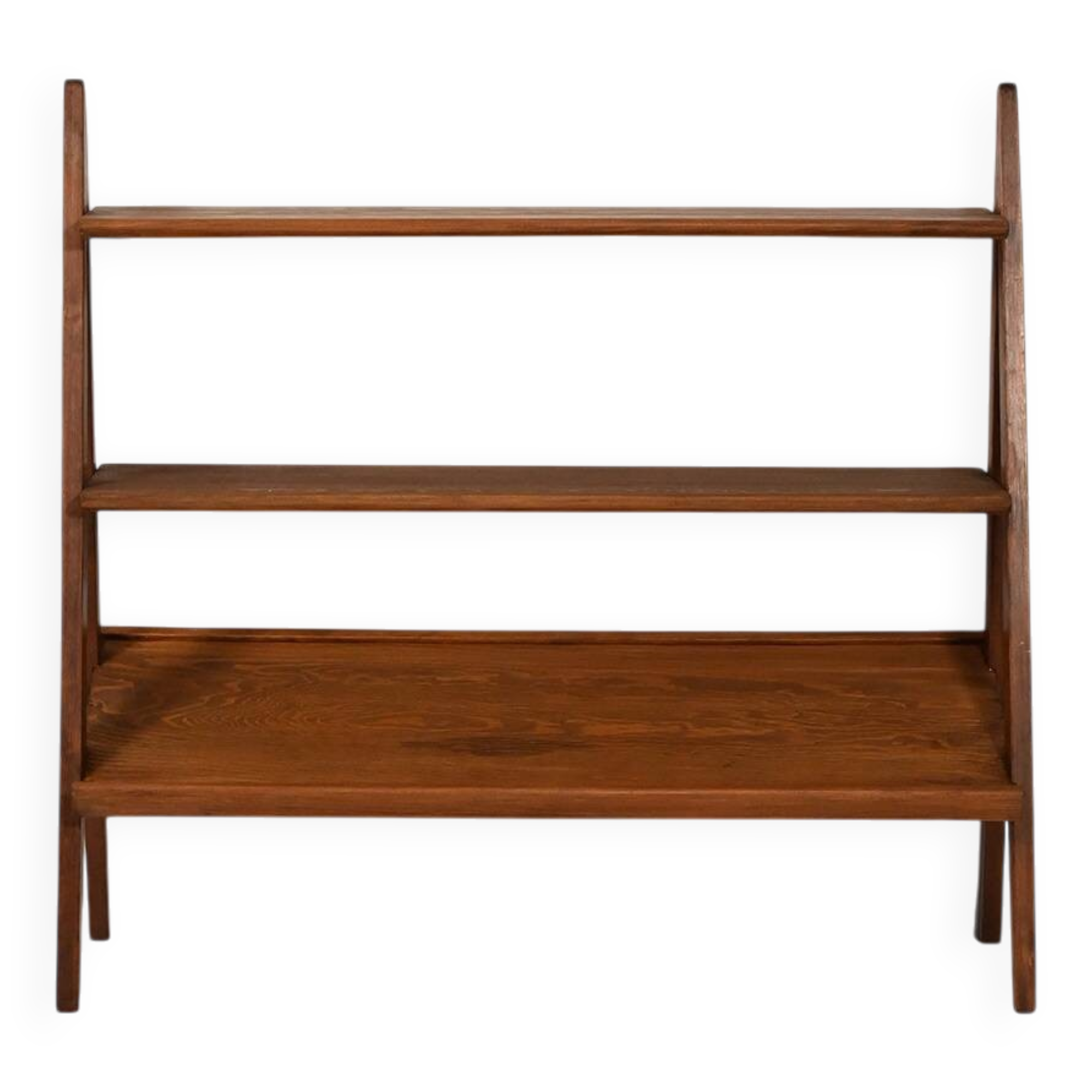 Small 1950s Scandinavian bookcase with magazine rack