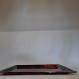 Pair of vintage trays in briar effect lucite