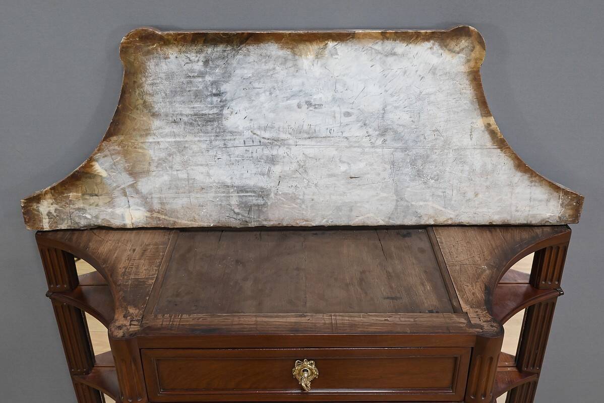 Small Mahogany Serving Cabinet, Louis XVI Style – 19th Century