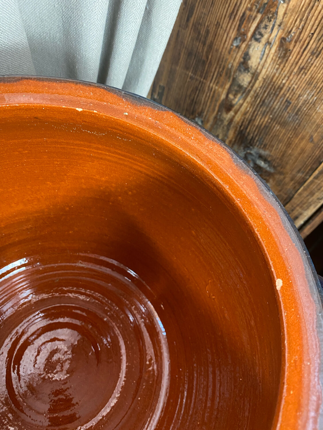 Casserole, enamelled refractory clay pot.