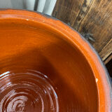 Casserole, enamelled refractory clay pot.