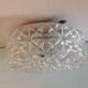 Vintage structured glass round ceiling lamp 60s-70s