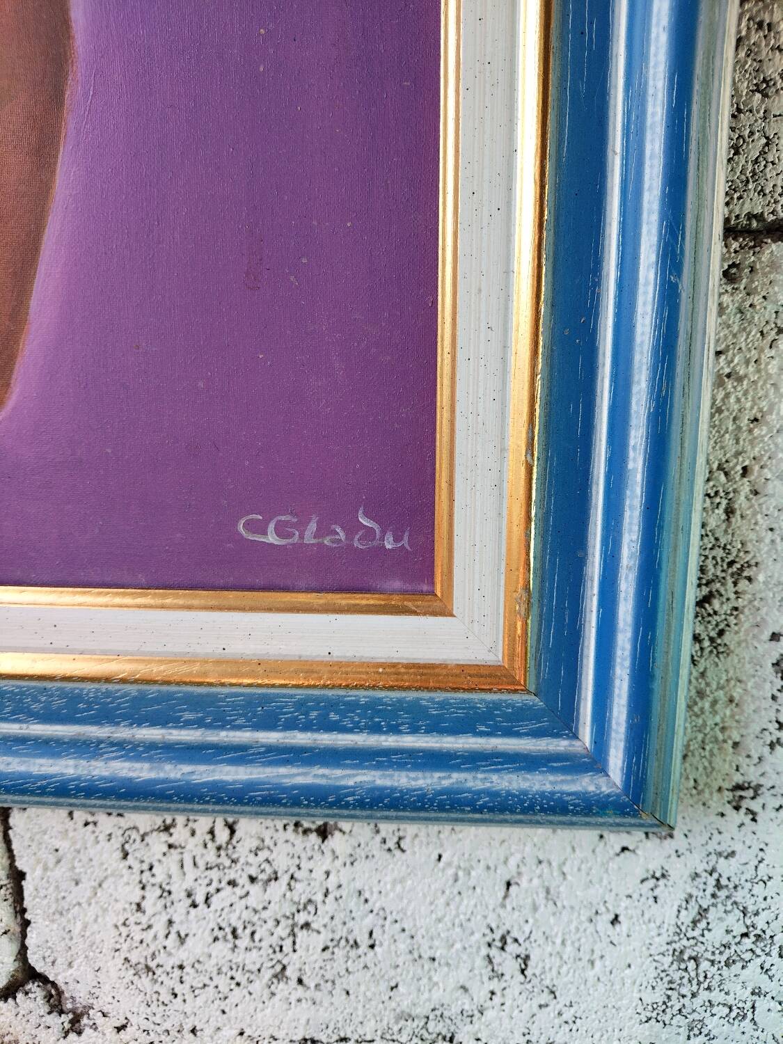 Framed floral oil on canvas – Vintage still life