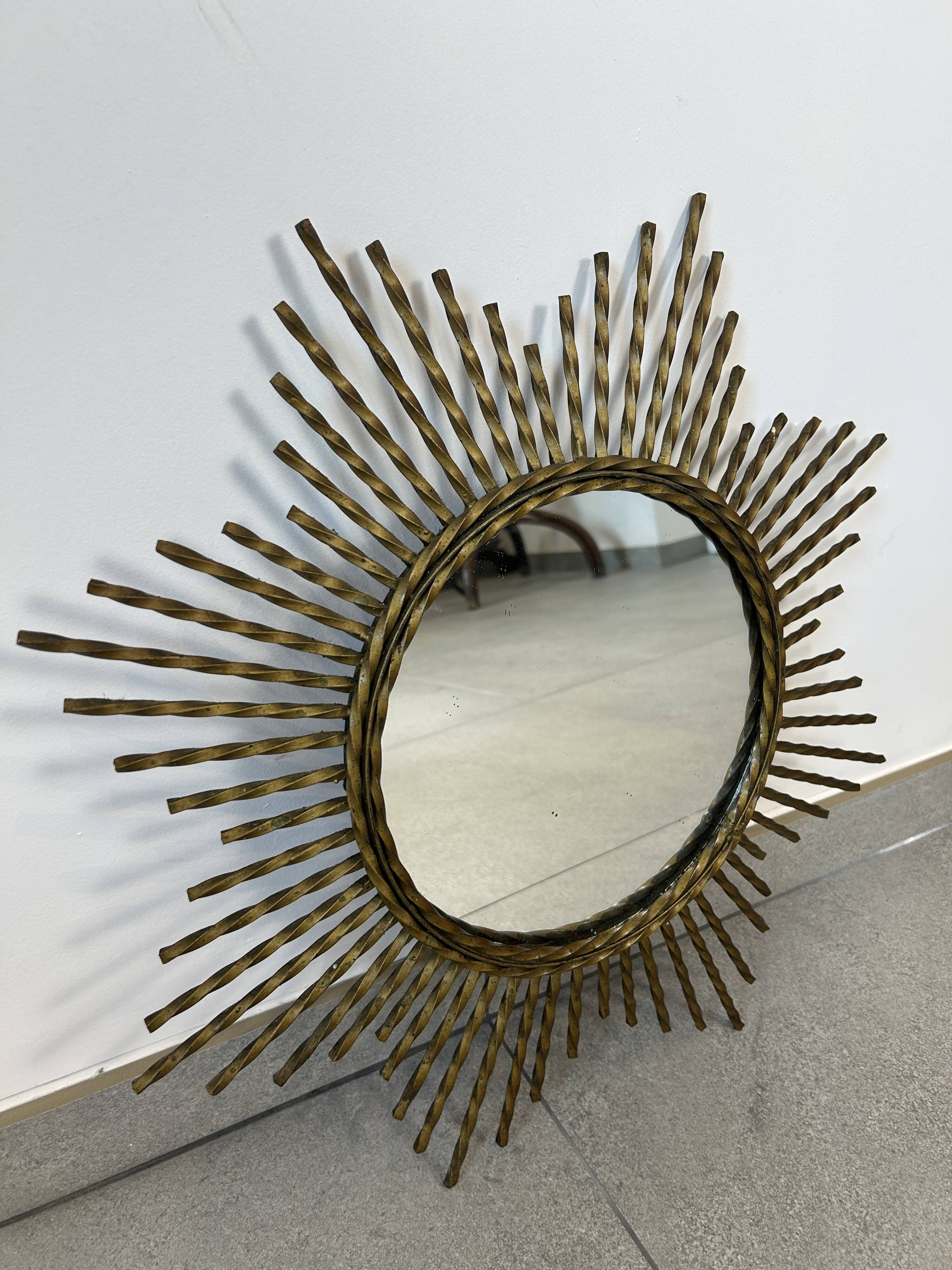 Wrought iron sun mirror