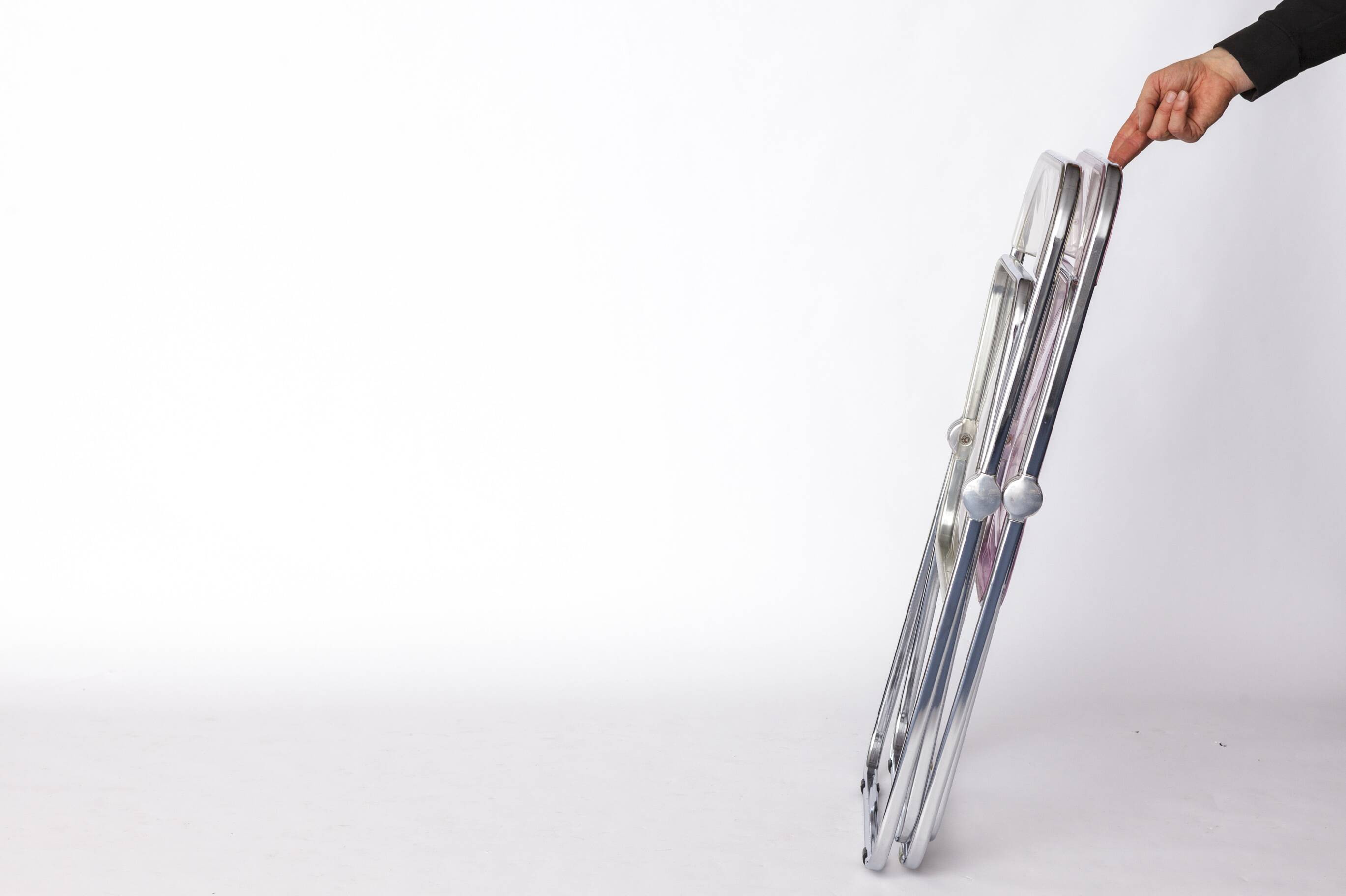 Pair of Vintage Castelli Plia Folding Chairs, 1970s Italy, Original Design