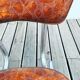 Lot of 4 chairs and 2 70s skai skai brown croc imitation stools