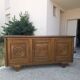 Solid oak sideboard, brutalist and Art Deco work, mid-century.