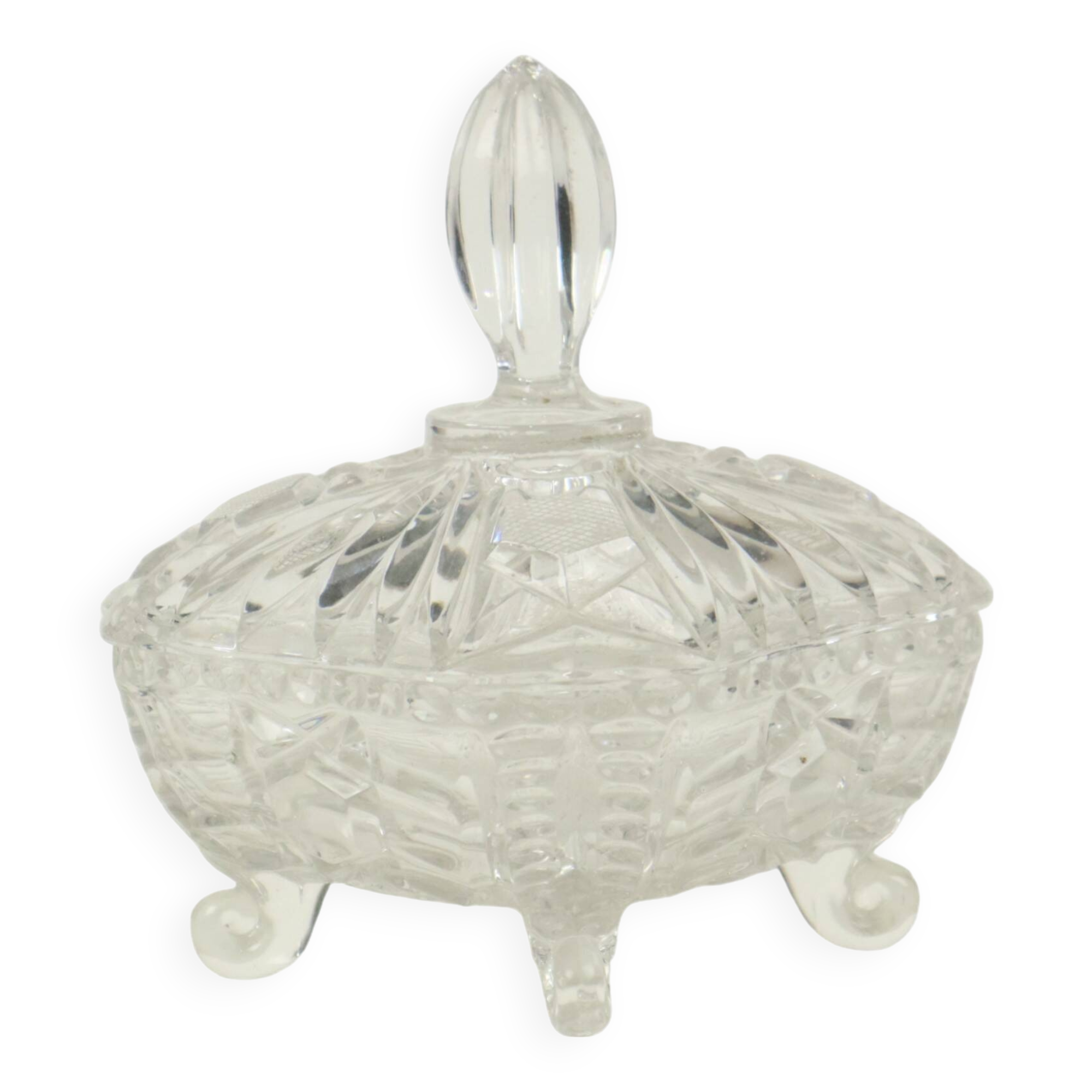 Vintage Crystal Bonbonnière Candy Jar with Lid Sixties