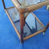 Vintage bamboo rolling trolley