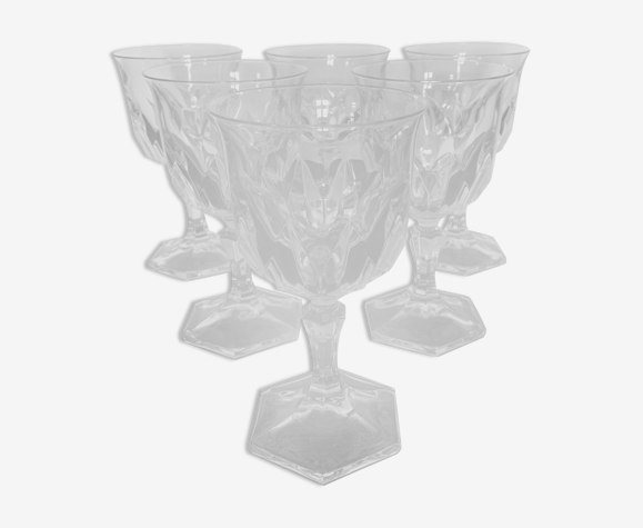 6 verres à vin cristal d'Arques