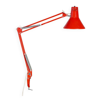 Twist red articulated architect lamp