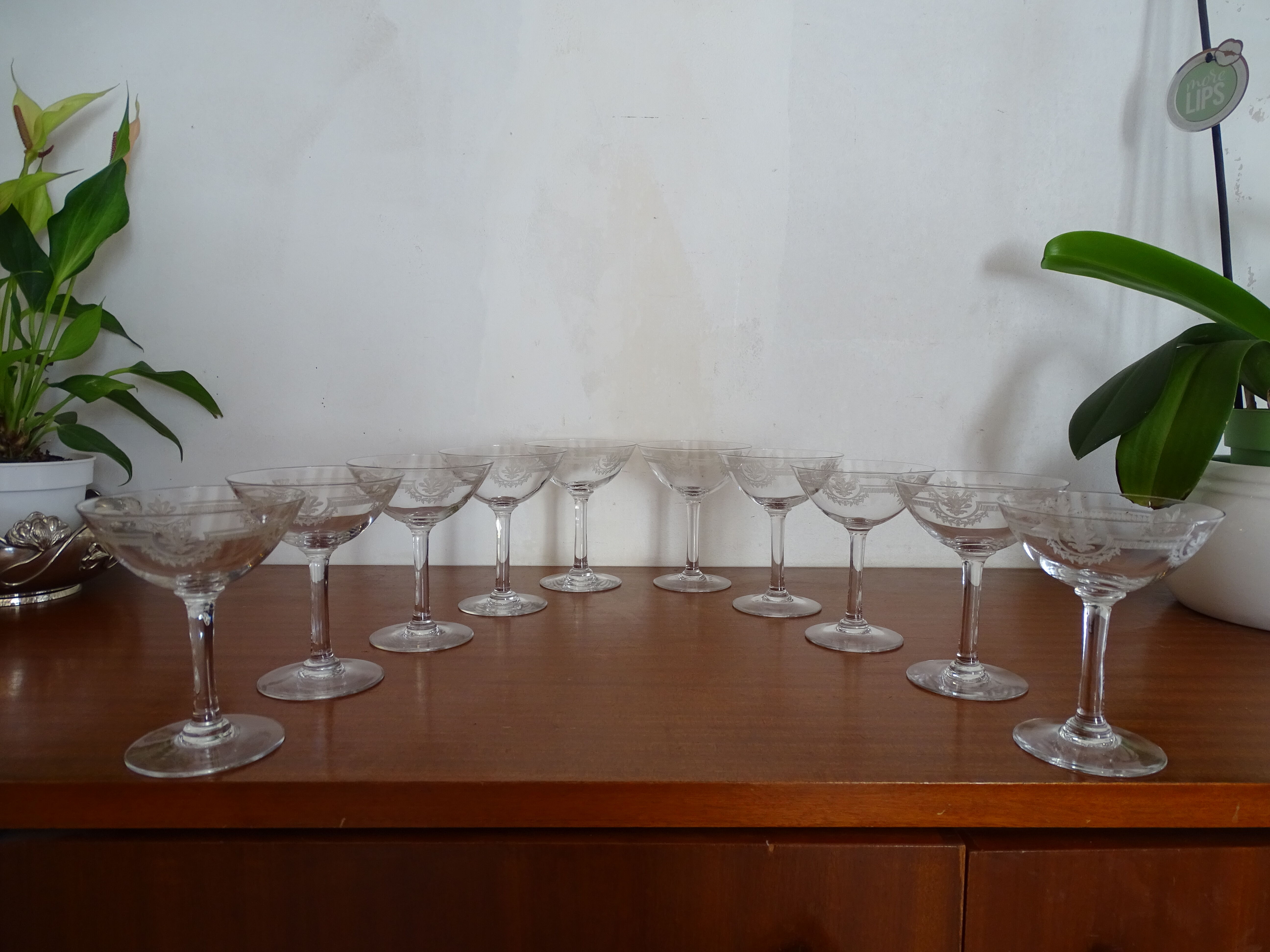 10 glasses champagne crystal Saint Louis - Model Manon- 12 cm
