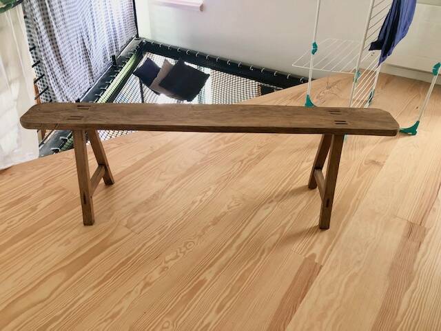 Antique wooden farm bench