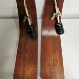 Pair of vintage Scandinavian wall lights. Teak lamp Louis KALFF