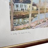Framed landscape entitled "The Loing Canal", signed A. Sisley