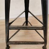 Tabouret de bar industriel vintage en bois et métal