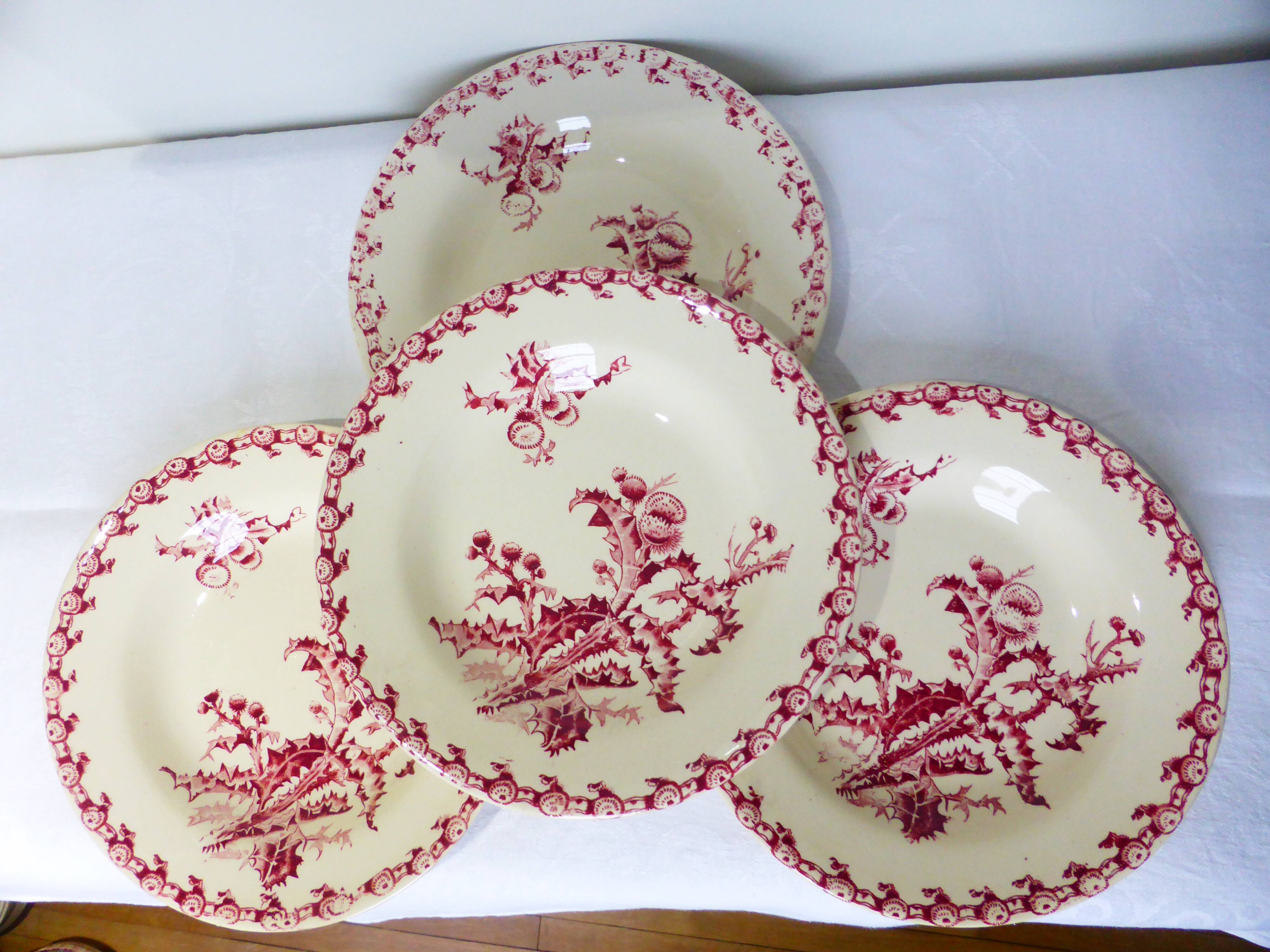 4 soup plates from Gien model Chardons 211258