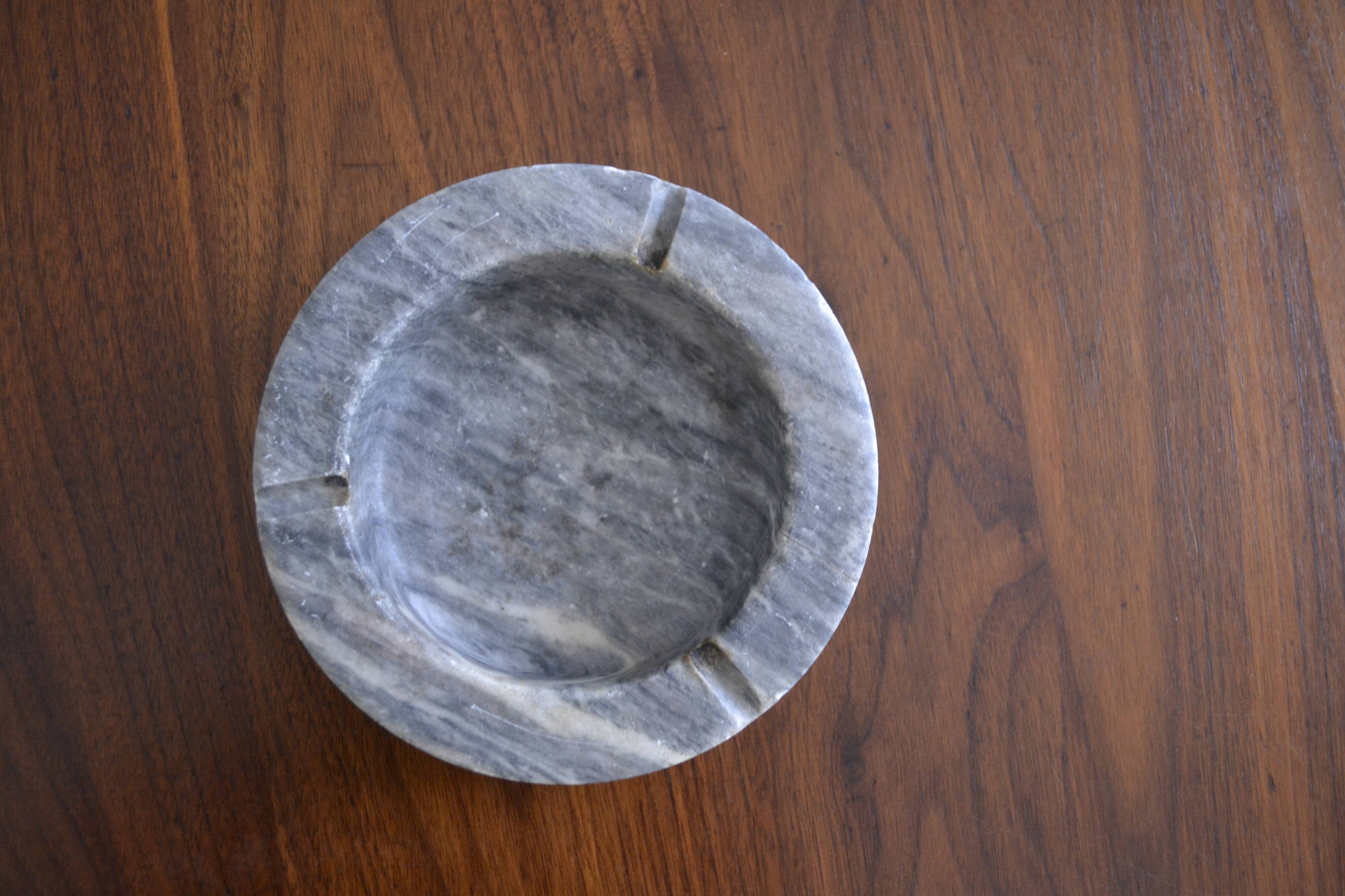 Gray marble ashtray