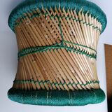 Bamboo and rope pouf
