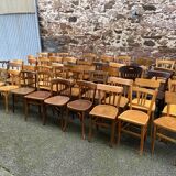 Lot of 50 mismatched bistro chairs french Restaurant THonet curved wood
