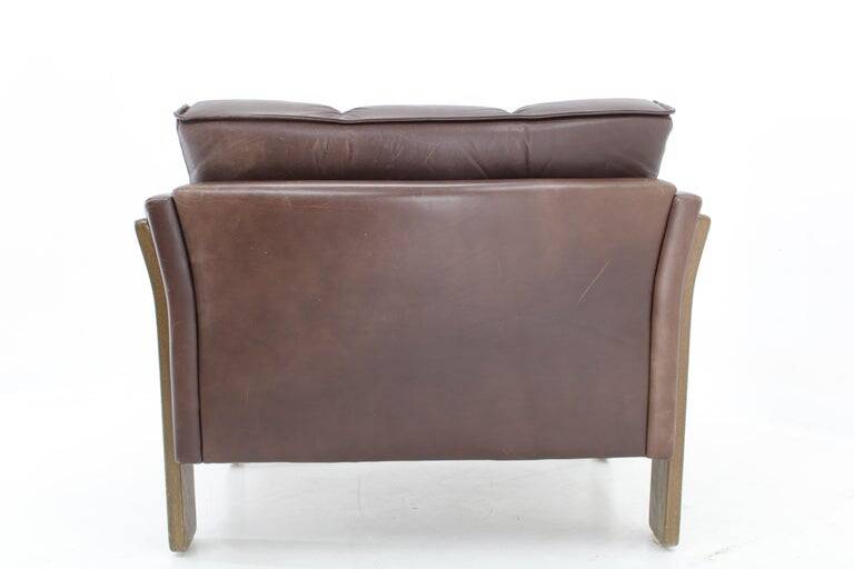 1970s Brown Leather armchair, Denmark
