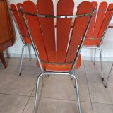 4 orange petal chairs, vintage