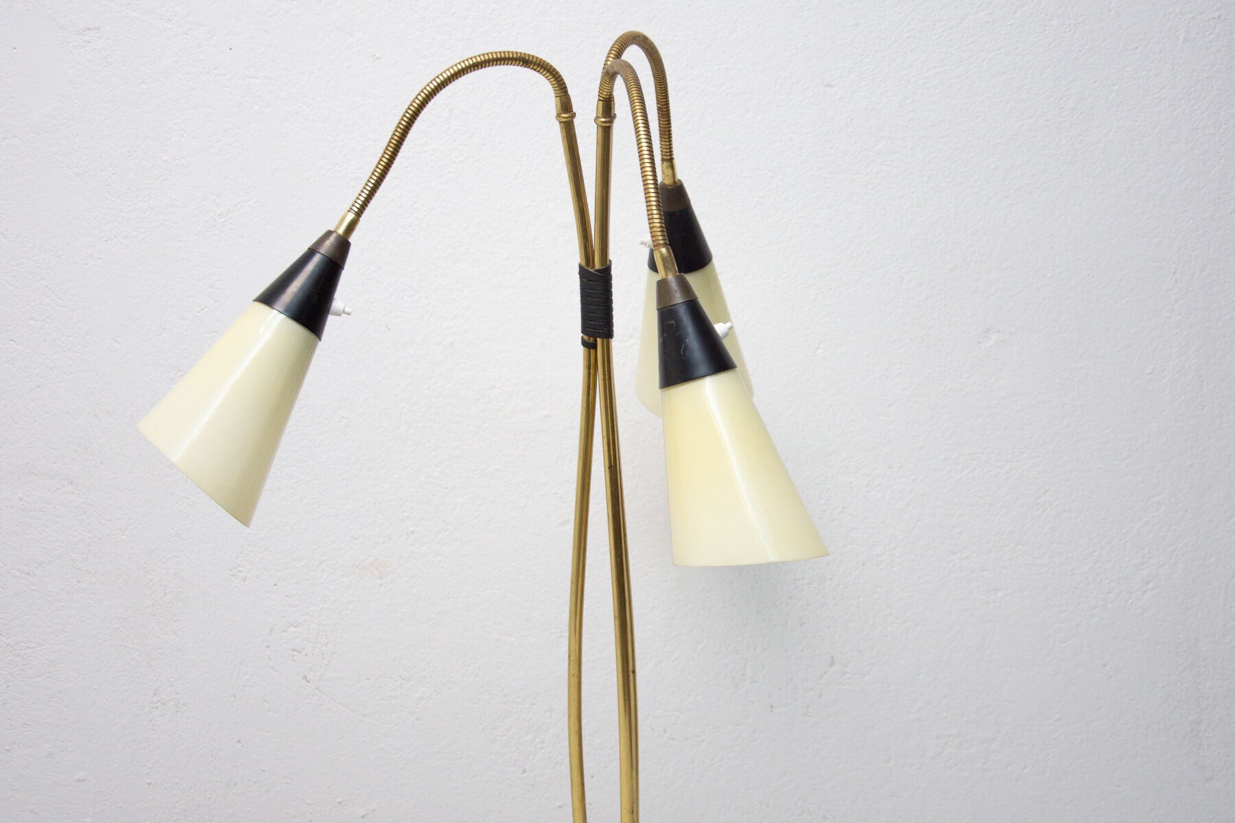 Mid century adjustable gooseneck floor lamp, Brussels period, 1960´s