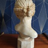 Bust "the laughing" after Jean-Baptiste Pigalle in plaster