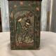 Multicoloured painted Chinese tea box in metal, figurative decoration from the 1920s-1930s.