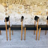 Set of 4 Scandinavian style dining chairs, circa 60