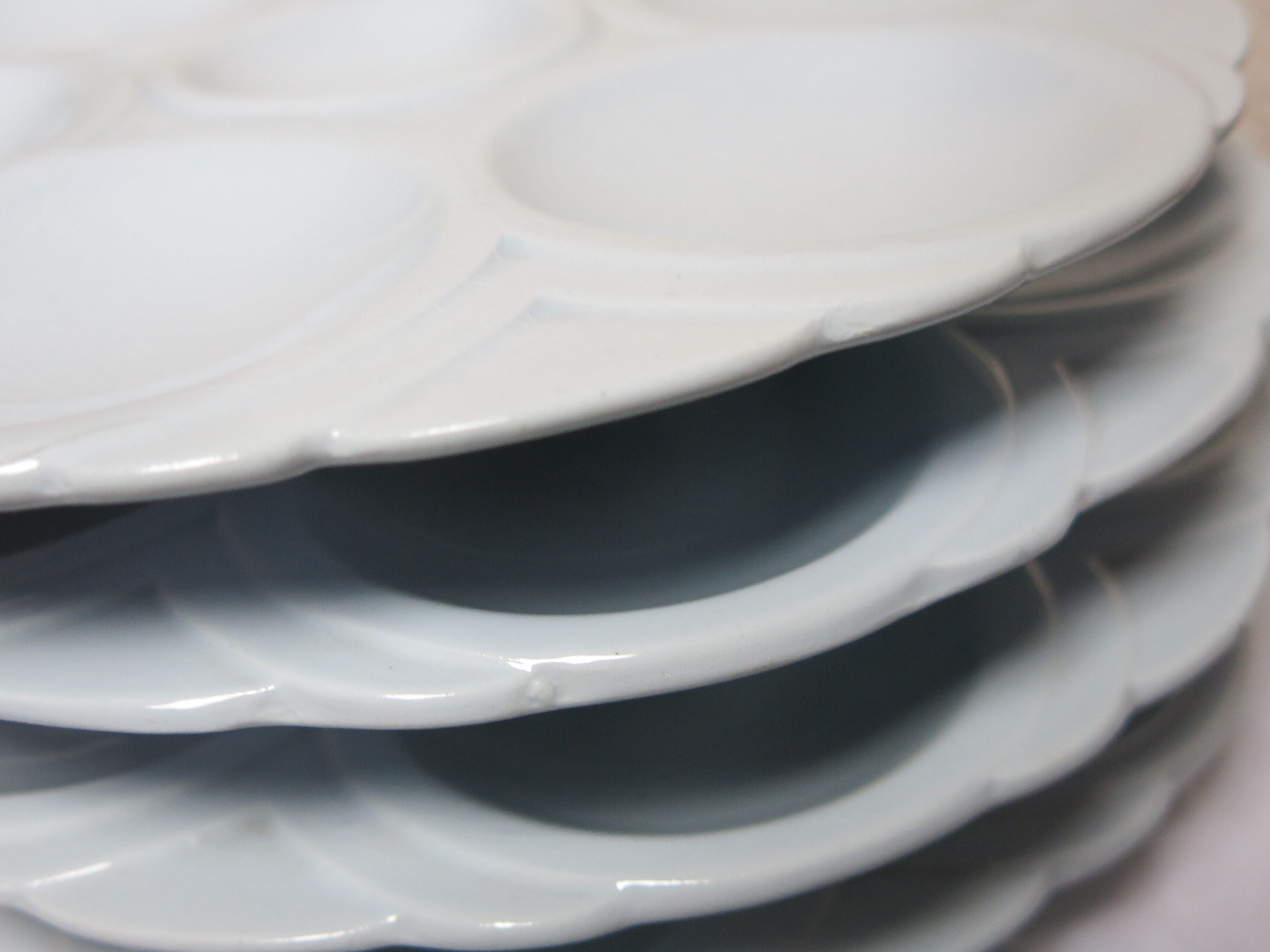 4 plates with blue oyster Sarreguemines