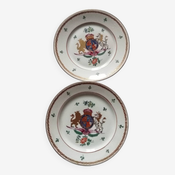Two armorial plates