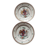 Two plates with coats of arms