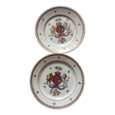 Deux assiettes armoriées